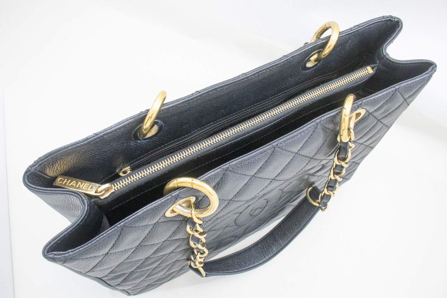 CHANEL Grained Calfskin GST 13" Shopping Tote Chain Skuldertaske p95 hannari-shop