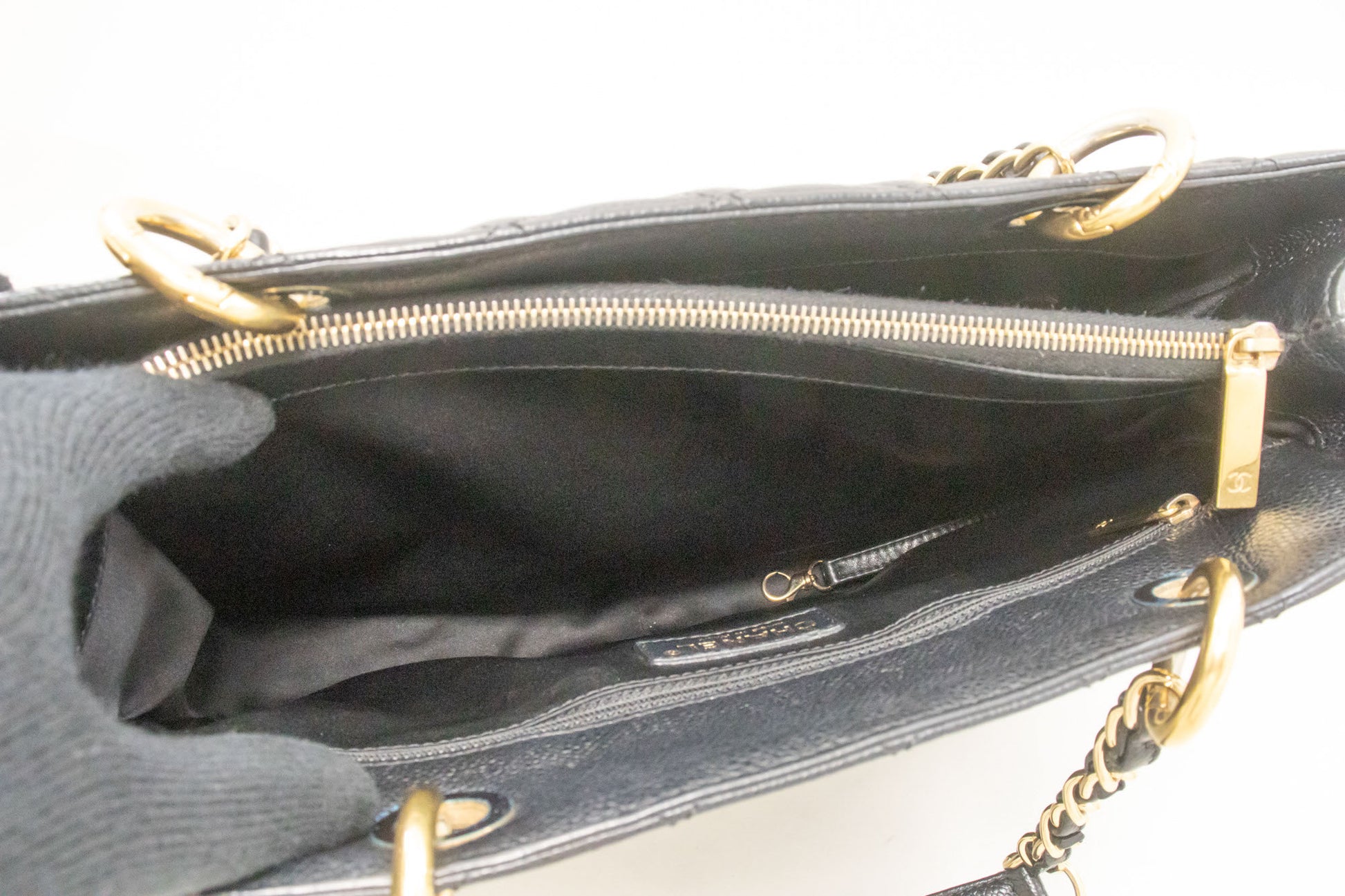 CHANEL Grained Calfskin GST 13" Shopping Tote Chain Skuldertaske p95 hannari-shop