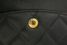 CHANEL Classic Double Flap 10" Chain Shoulder Bag Black Lambskin p76 hannari-shop