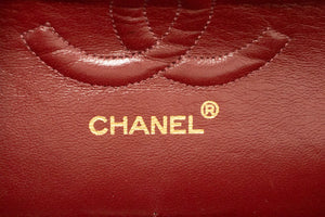 CHANEL Classic Double Flap 10" Chain Shoulder Bag Black Lambskin p76 hannari-shop