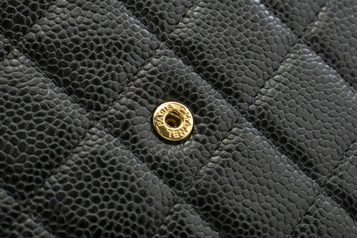 CHANEL Grained Calfskin Wallet On Chain WOC Sort Skuldertaske aa4 hannari-shop