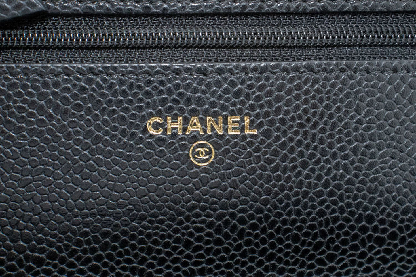 CHANEL Grained Calfskin Wallet On Chain WOC Sort Skuldertaske aa4 hannari-shop