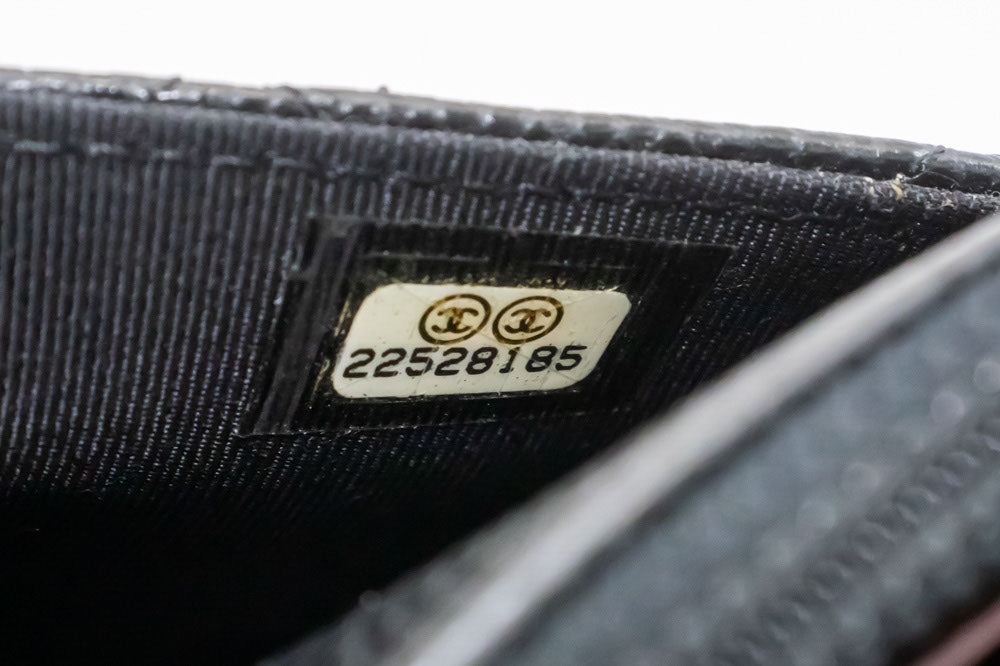 CHANEL Grained Calfskin Wallet On Chain WOC Sort Skuldertaske aa4 hannari-shop