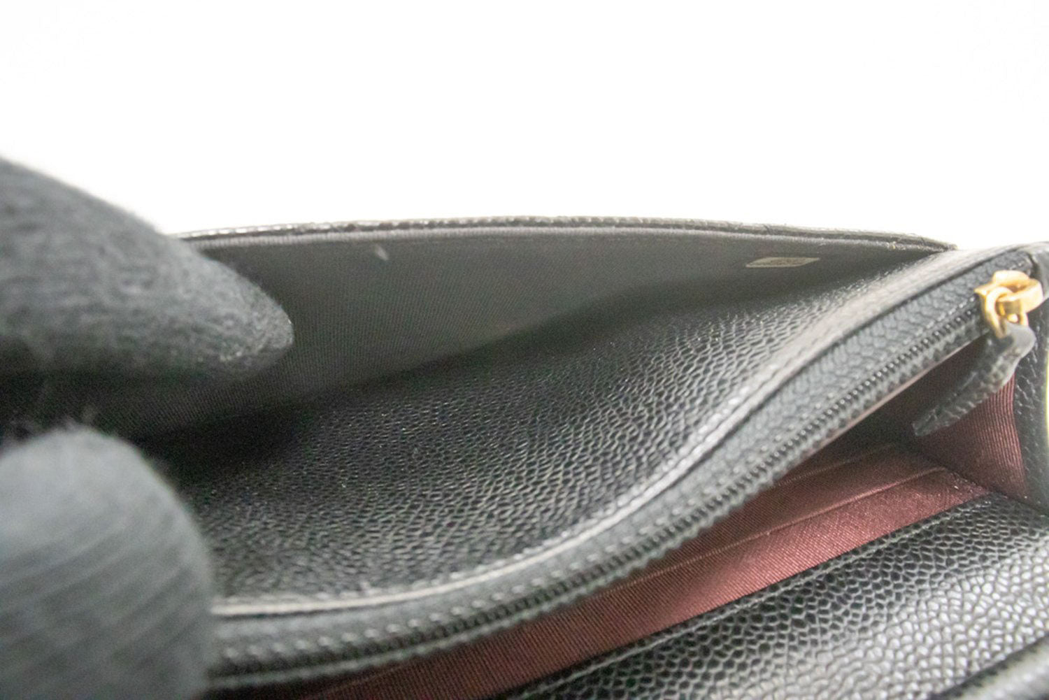 CHANEL Grained Calfskin Wallet On Chain WOC Sort Skuldertaske aa4 hannari-shop