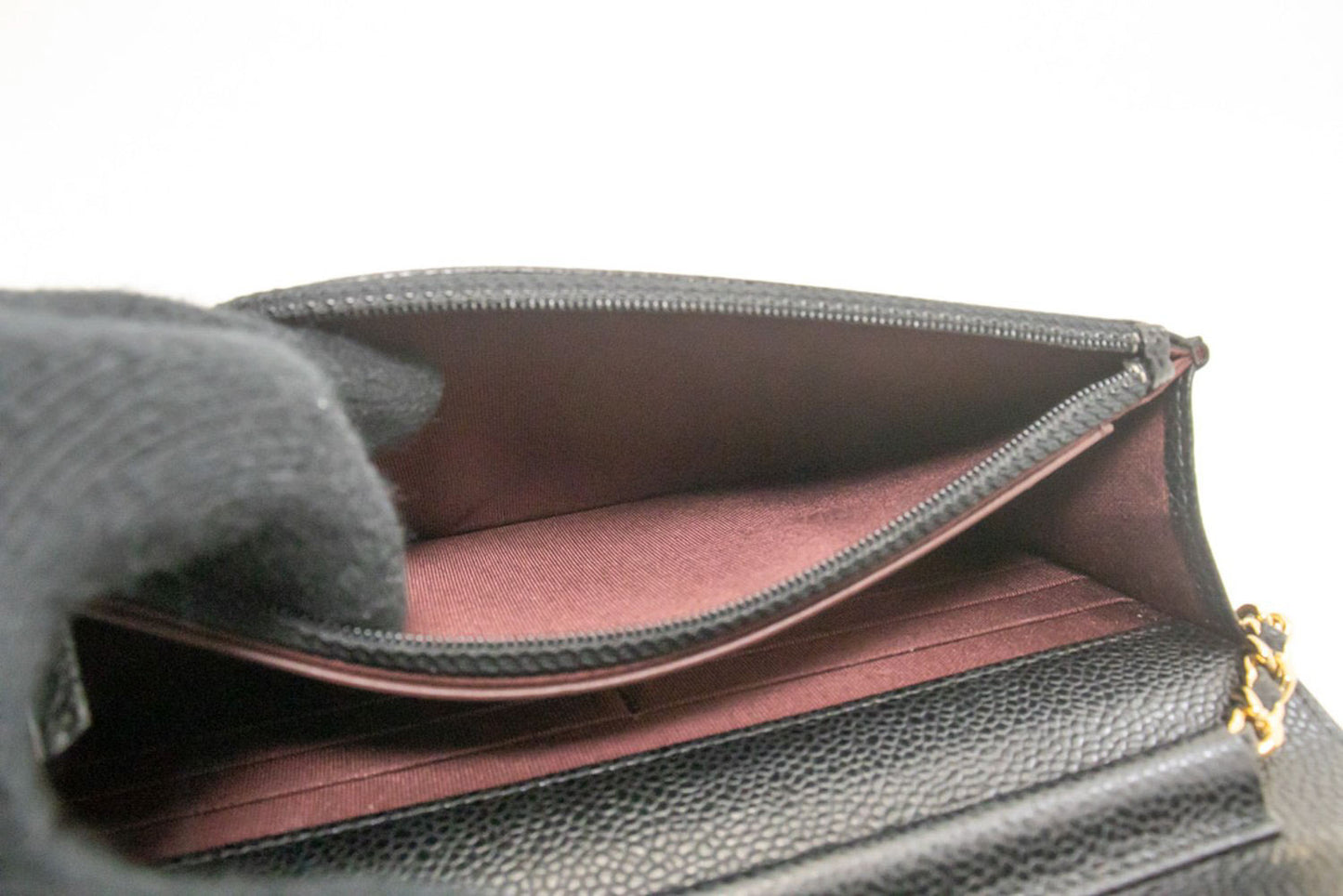 CHANEL Grained Calfskin Wallet On Chain WOC Sort Skuldertaske aa4 hannari-shop