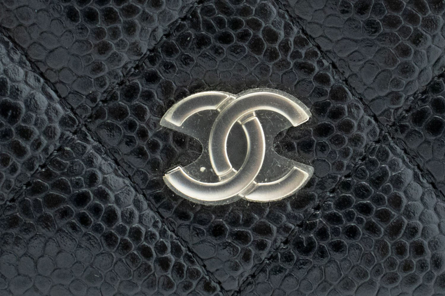CHANEL Grained Calfskin Wallet On Chain WOC Sort Skuldertaske SV aa3 hannari-shop
