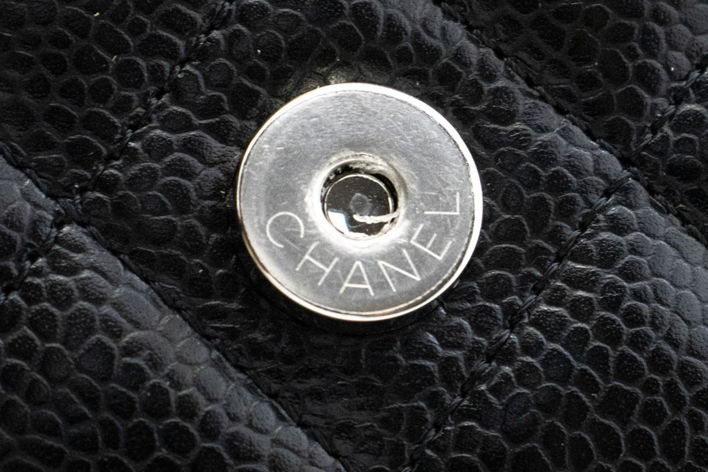 CHANEL Grained Calfskin Wallet On Chain WOC Sort Skuldertaske SV aa3 hannari-shop