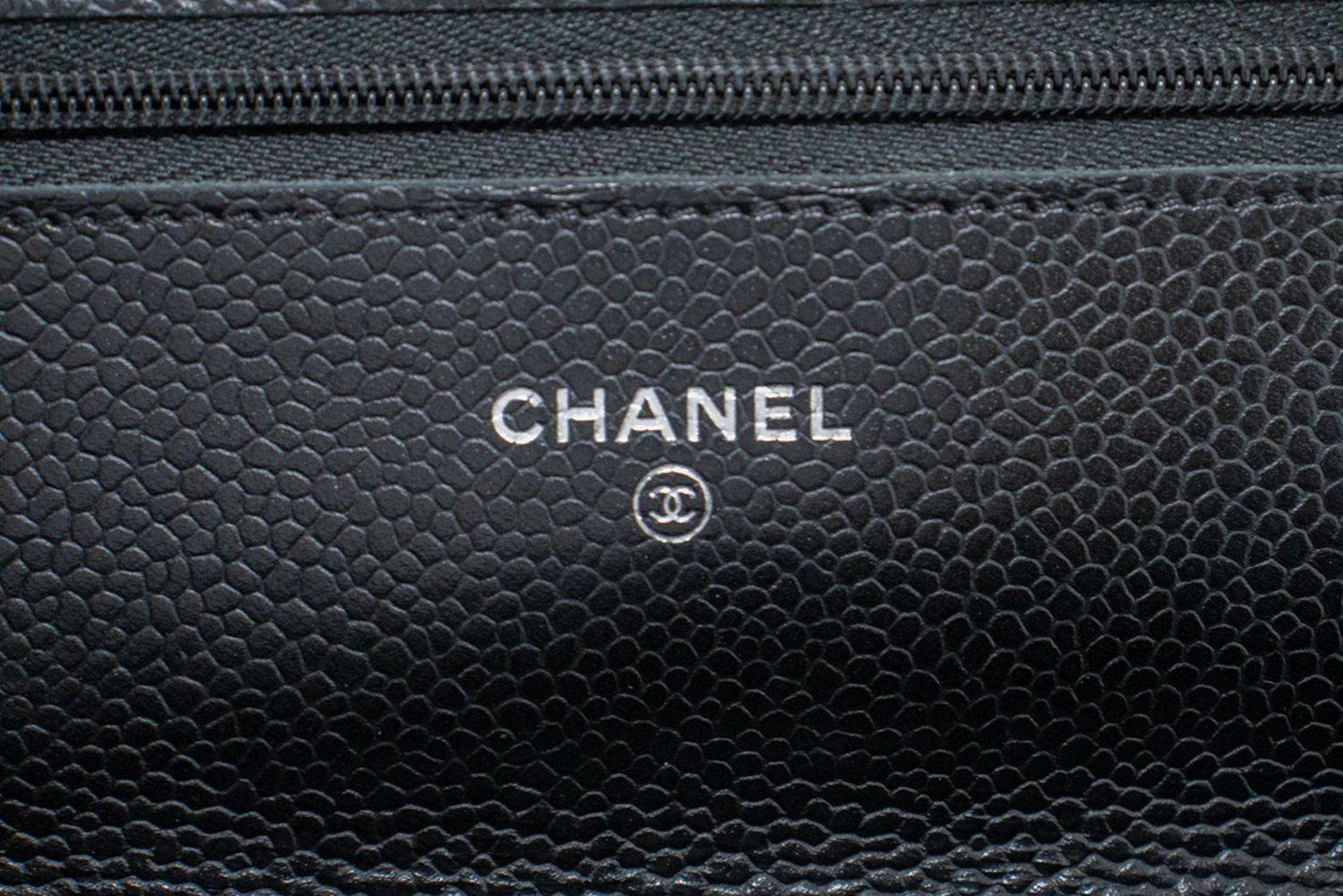 CHANEL Grained Calfskin Wallet On Chain WOC Sort Skuldertaske SV aa3 hannari-shop