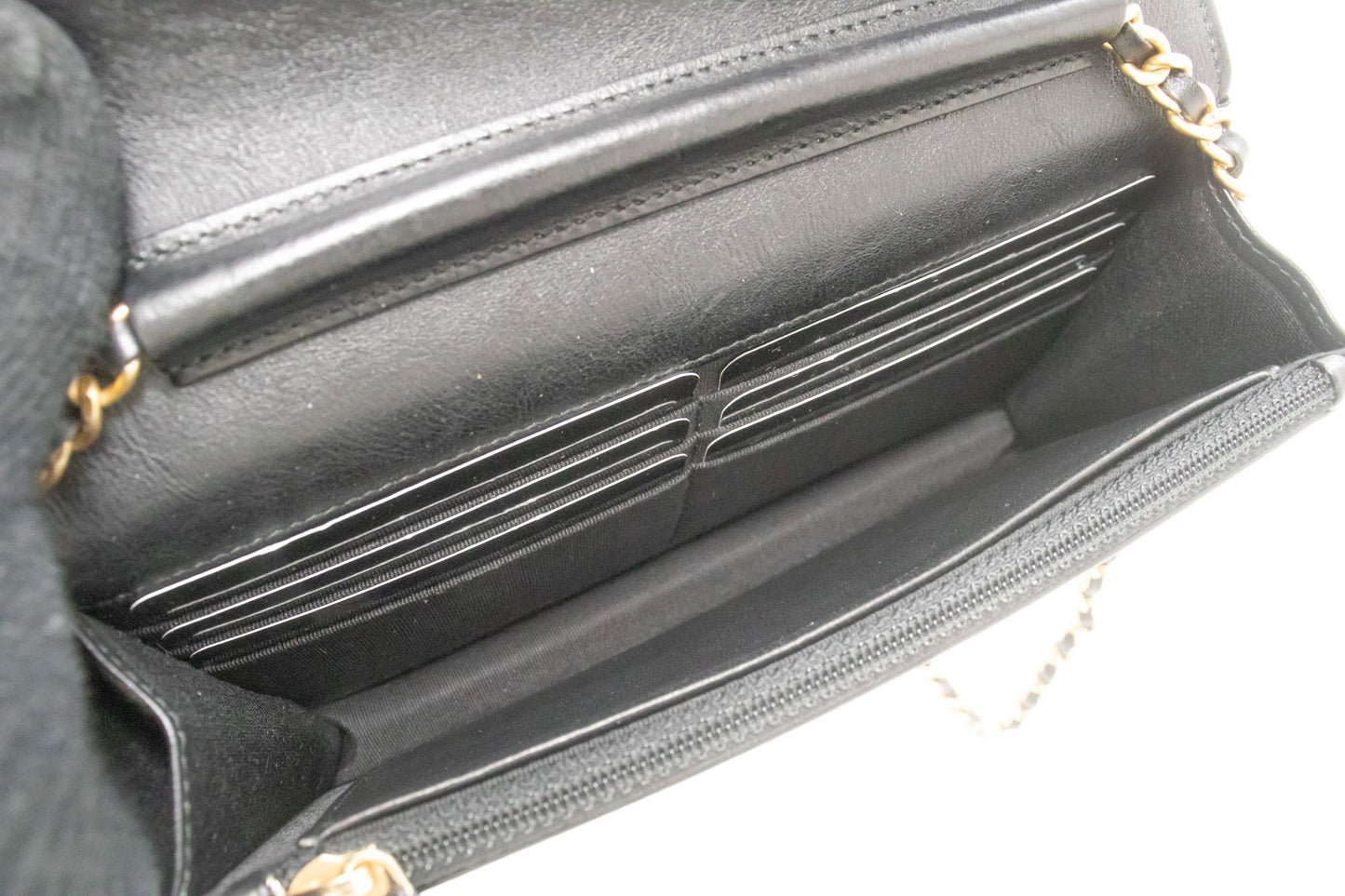CHANEL V-Stitch kalveskind Wallet On Chain WOC skuldertaske med kæde ab2 hannari-shop