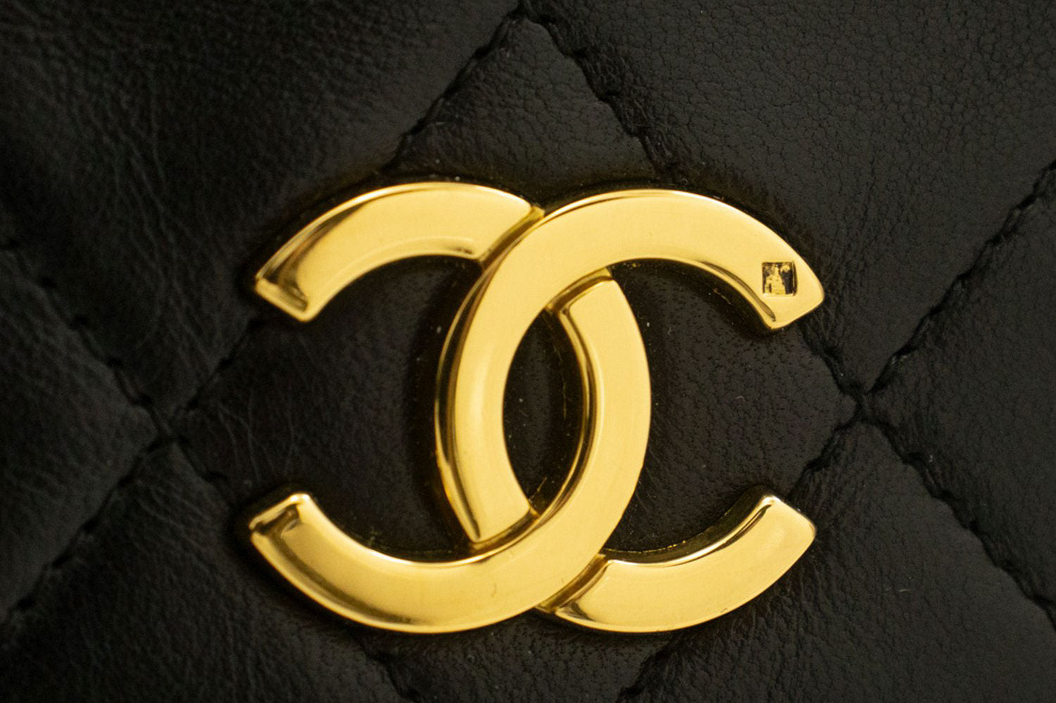 CHANEL Full Flap Small Chain Schoudertas Clutch Zwart Gequilt ab7 hannari-shop