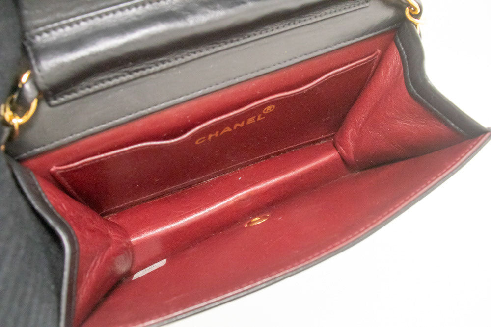 CHANEL Full Flap Small Chain Schoudertas Clutch Zwart Gequilt ab7 hannari-shop