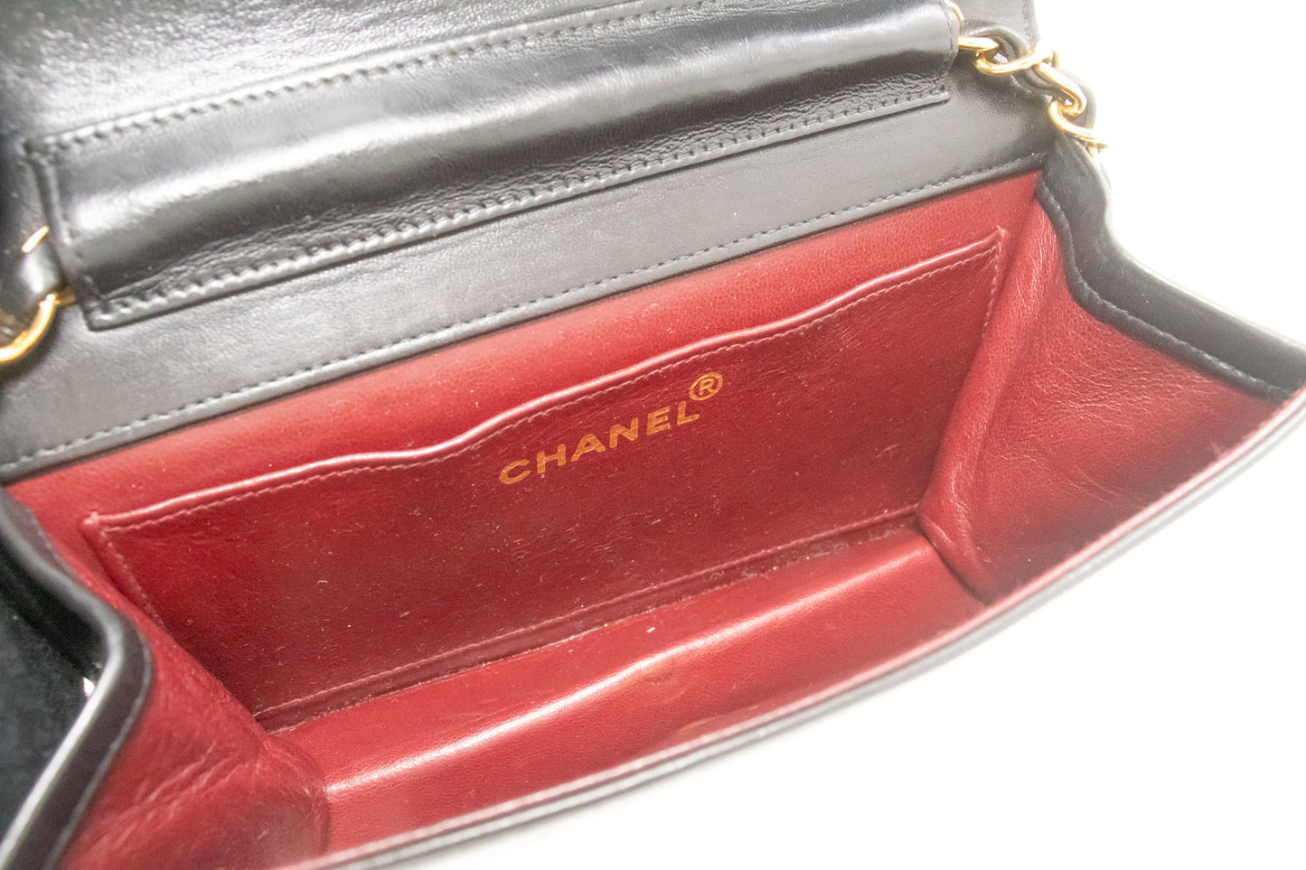 CHANEL Full Flap Small Chain Schoudertas Clutch Zwart Gequilt ab7 hannari-shop