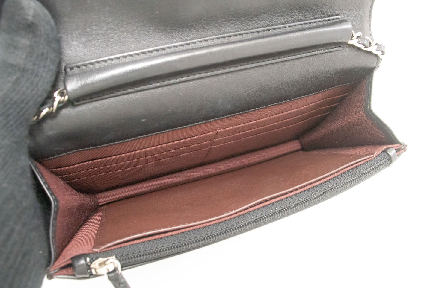 Sac à bandoulière CHANEL Black Classic Wallet On Chain WOC en agneau ab8 hannari-shop