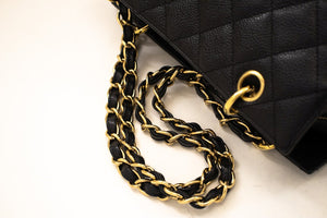 Τσάντα ώμου Chain Caviar Chain Shopping Tote Μαύρο καπιτονέ τσαντάκι L29