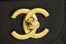 CHANEL Classic Large 11" Chain Skuldertaske W Flap Sort Caviar L66