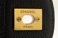 CHANEL Classic Large 11" Chain Skuldertaske W Flap Sort Caviar L66