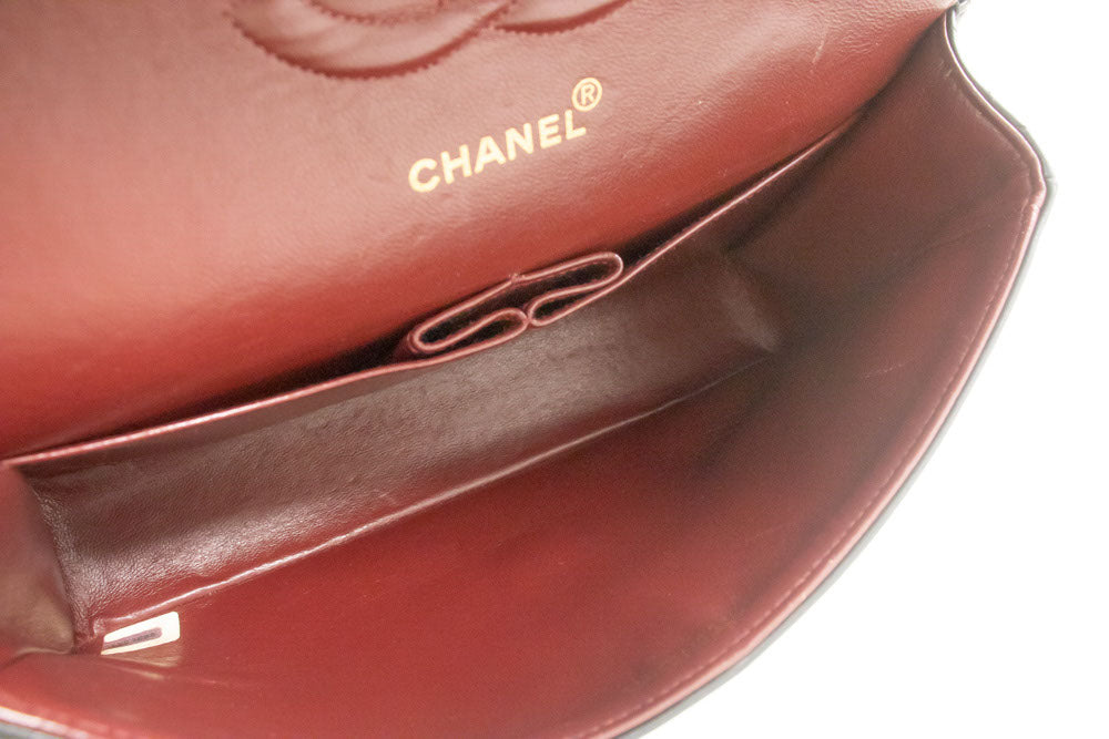 CHANEL Classic Double Flap 10" Chain Schoudertas Zwart Lamsleer ad8 hannari-shop