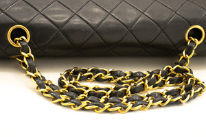 Τσάντα ώμου με αλυσίδα CHANEL Classic Double Flap 10" Μαύρο Lambskin L77