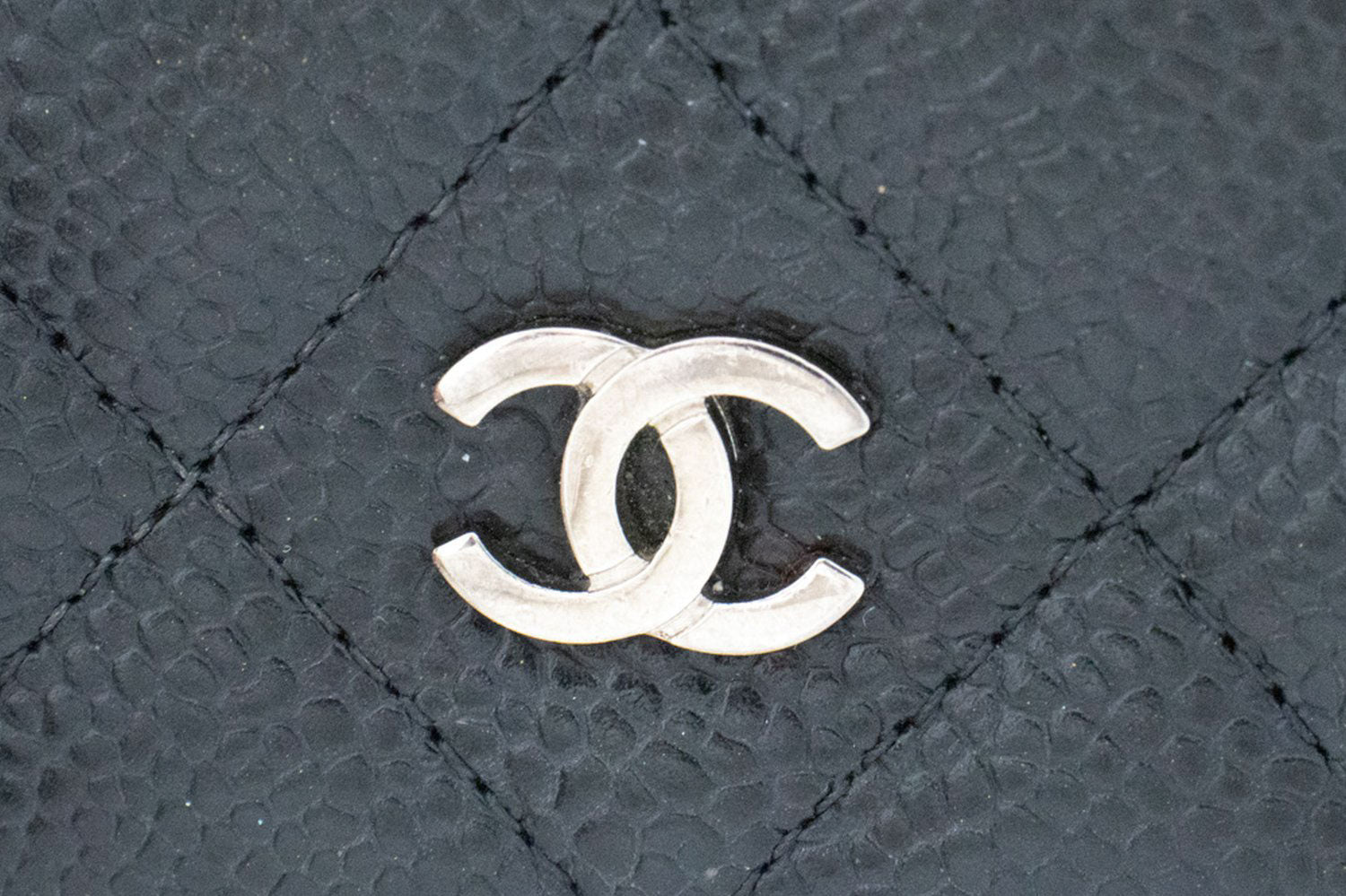 CHANEL Grained Calfskin Wallet On Chain WOC Black Shoulder Bag af7 hannari-shop