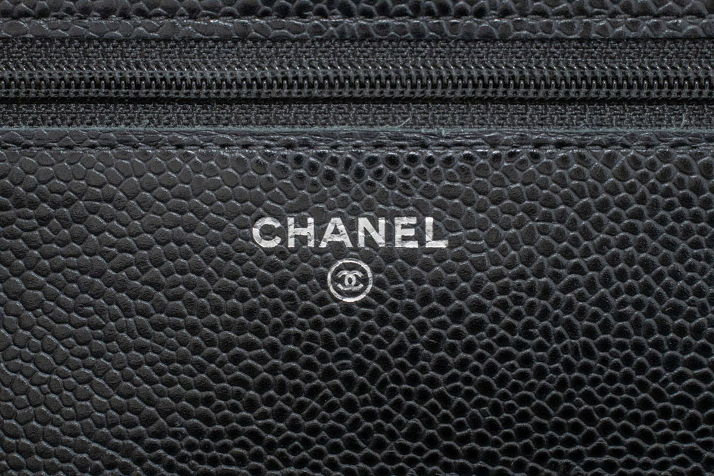 CHANEL Grained Calfskin Wallet On Chain WOC Black Shoulder Bag af7 hannari-shop