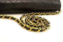 CHANEL Small Chain Shoulder Bag Clutch Black Quilted Flap Lambskin L81