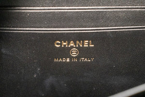 CHANEL Micro Caviar Grained Calfskin Chain Shoulder Bag Black Zip L82