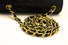 CHANEL Full Flap Chain Shoulder Bag Crossbody Black Lambskin L90