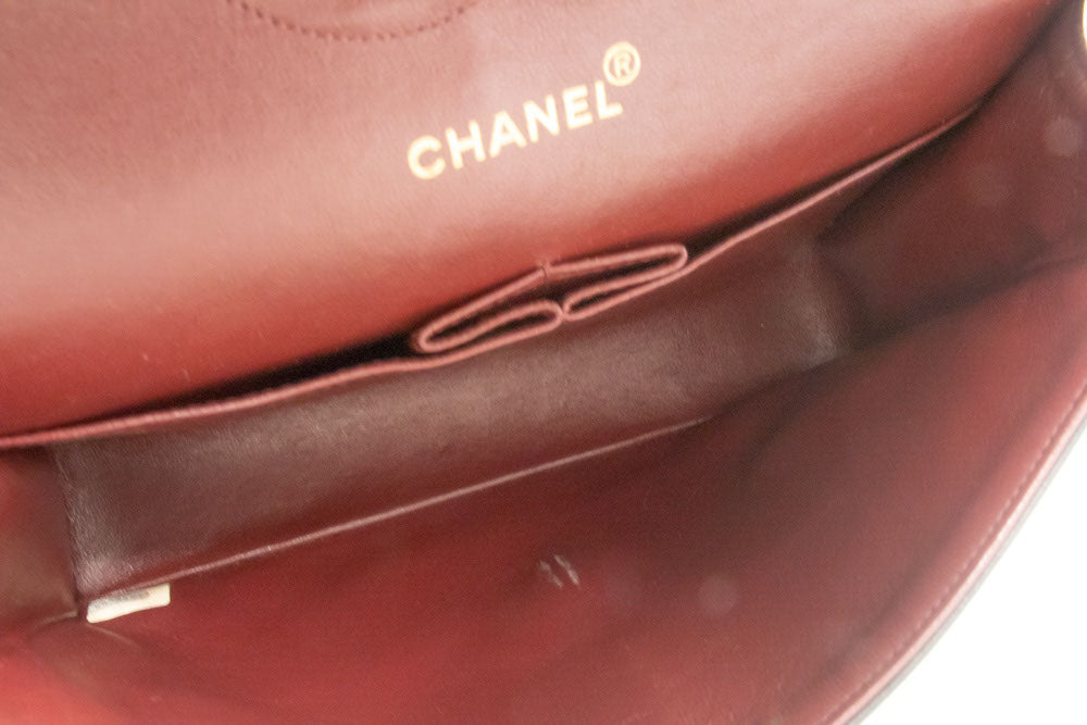 Sac à bandoulière CHANEL Classic Double Flap 10" en agneau noir avec chaîne ag1 hannari-shop
