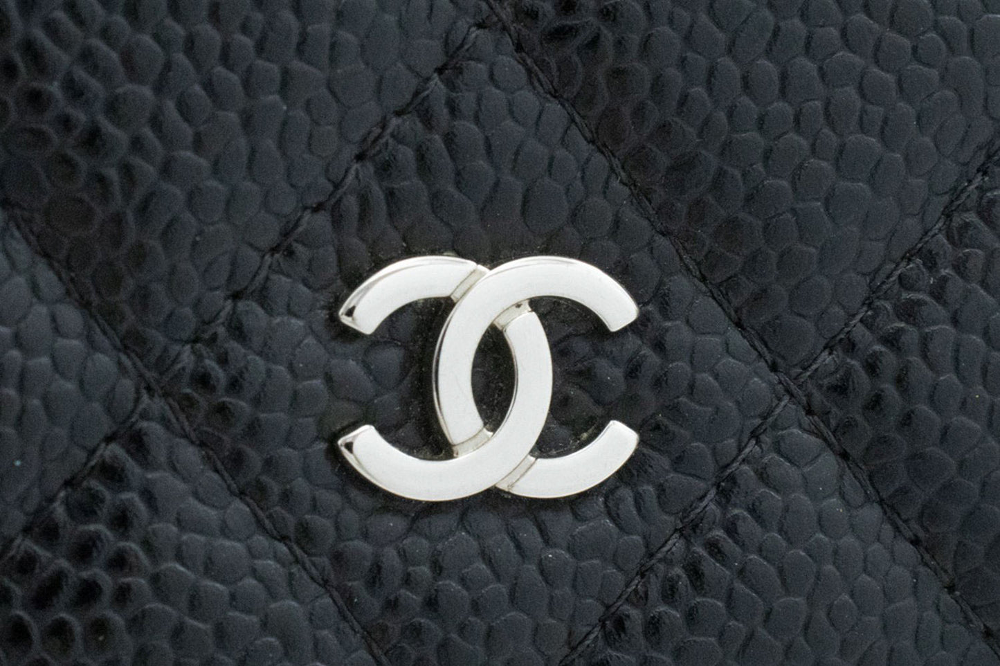 CHANEL Grained Calfskin Wallet On Chain WOC Black Shoulder Bag af5 hannari-shop