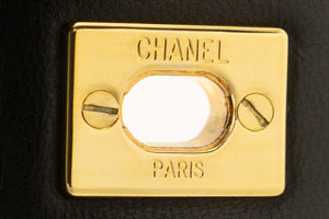 CHANEL Classic Double Flap 9" Chain Skuldertaske Sort Lammeskind L63