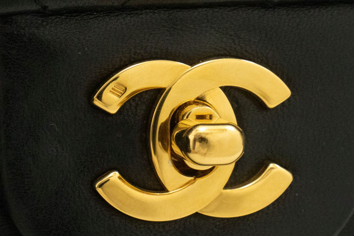 CHANEL Classic Double Flap 9" Chain Schoudertas Zwart Lamsleer ag6 hannari-shop