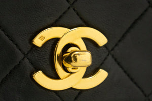 Τσάντα ώμου CHANEL Full Flap Chain Clutch Μαύρο Καπιτονέ Lambskin L97