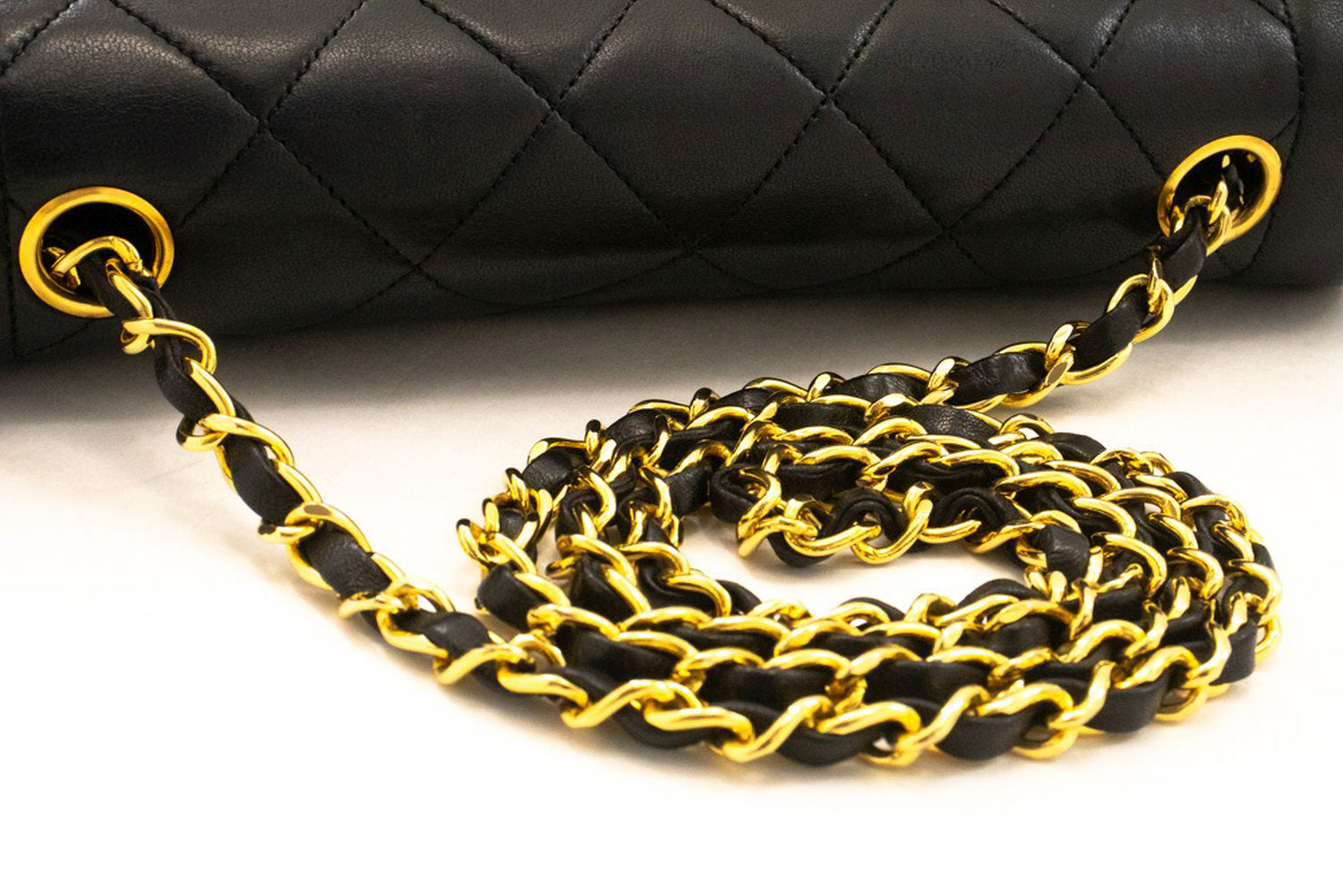 CHANEL Diana Flap Chain Schoudertas Zwart Gequilt Lamsschapenleer Portemonnee ah1 hannari-shop