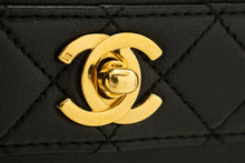 CHANEL Small Chain Shoulder Bag Black Quilted Single Flap Lambskin L93
