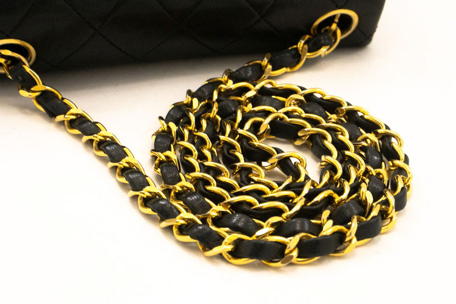 CHANEL Mini Square Borsa a Tracolla Piccola con Catena Nera in Agnello ag9 hannari-shop