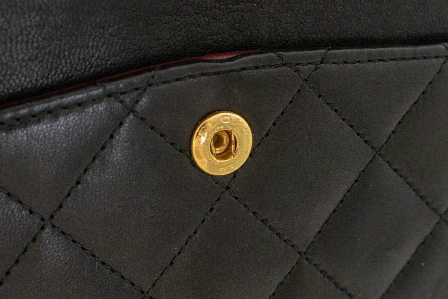 CHANEL Classic Double Flap 9" Kettentasche aus schwarzem Lammleder ak5 hannari-shop