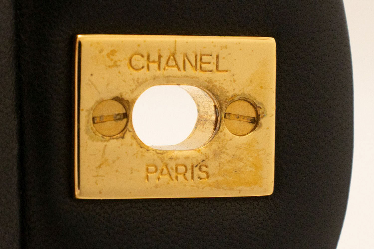 CHANEL Classic Double Flap 10" Chain Shoulder Bag Black Lambskin ak4 hannari-shop