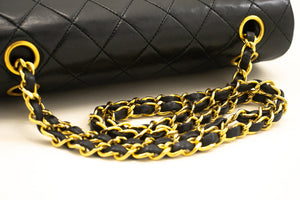 CHANEL Classic Double Flap 9" Chain Skuldertaske Sort Lammeskind m02