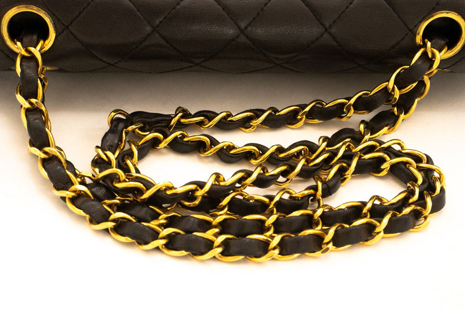 CHANEL Classic Double Flap 9" Chain Skuldertaske Sort Lammeskind ai7 hannari-shop