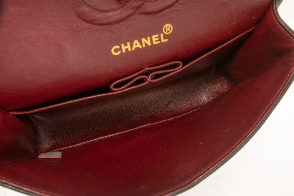 CHANEL Classic Double Flap 9" Chain Skuldertaske Sort Lammeskind ai7 hannari-shop