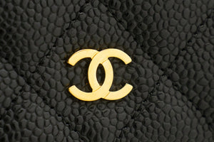 CHANEL Πορτοφόλι Caviar On Chain WOC Μαύρη τσάντα ώμου Crossbody L48