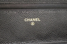 CHANEL Caviar Wallet On Chain WOC Sort skuldertaske Crossbody L48