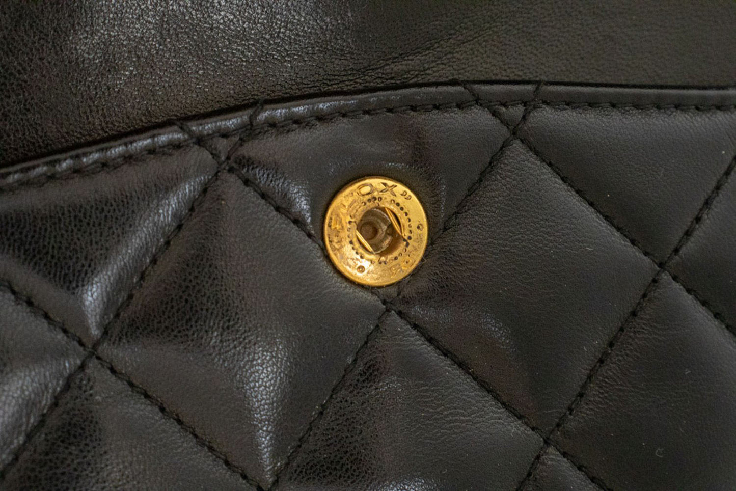 CHANEL Classic Double Flap 9" Chain Shoulder Bag Black Lambskin ai4 hannari-shop