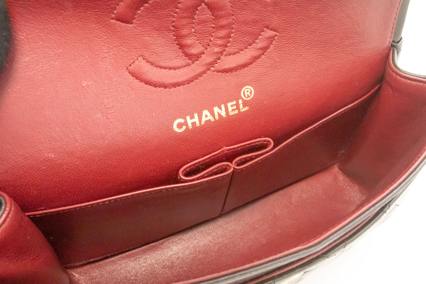 CHANEL Classic Double Flap 9" Chain Shoulder Bag Black Lambskin ai4 hannari-shop