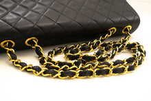 CHANEL Classic Large 13" Flap Chain Shoulder Bag Black Lambskin e90
