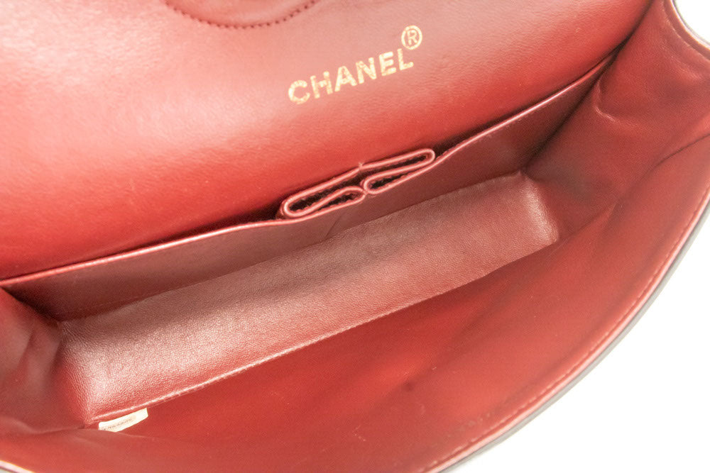 Sac à bandoulière CHANEL Classic Double Flap 10" en agneau noir avec chaîne ah7 hannari-shop