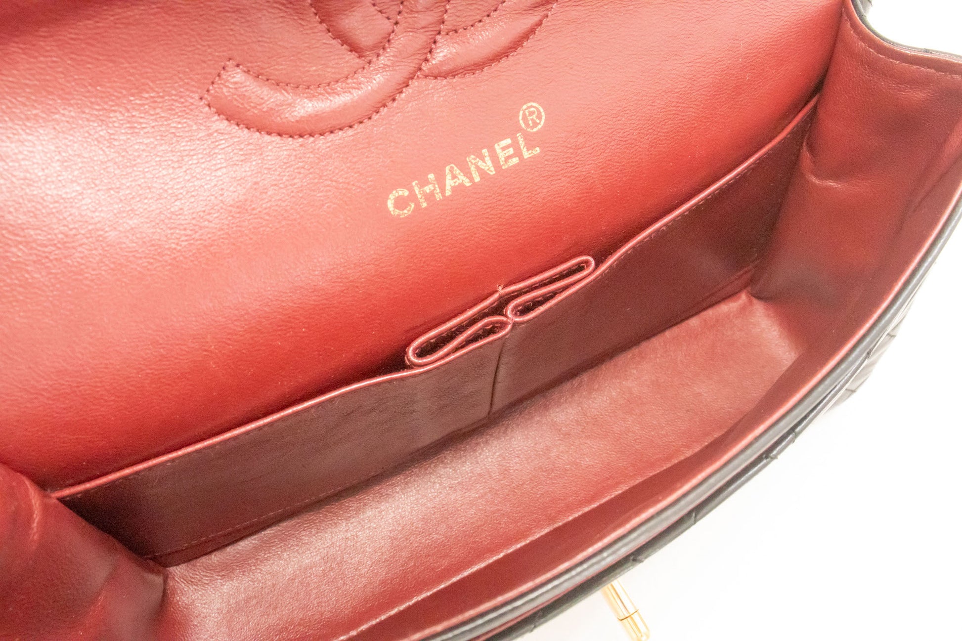 Sac à bandoulière CHANEL Classic Double Flap 10" en agneau noir avec chaîne ah7 hannari-shop