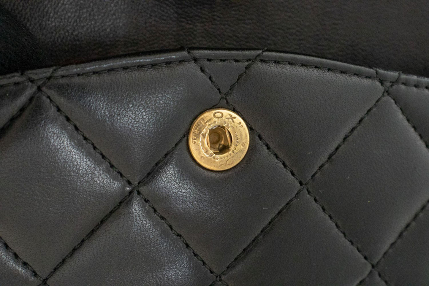 CHANEL Classic Double Flap Square Chain Schultertasche Schwarz Lamm ah5 hannari-shop