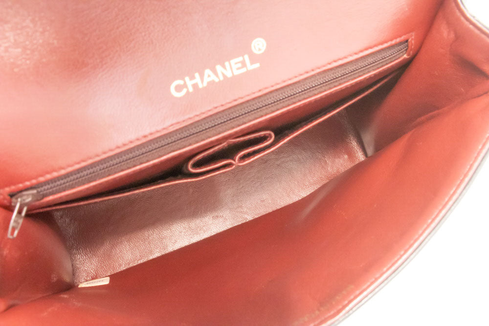 CHANEL Classic Double Flap Square Chain Schultertasche Schwarz Lamm ah5 hannari-shop