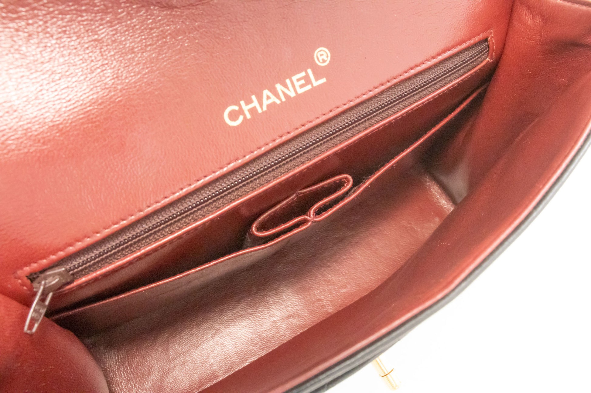CHANEL Classic Double Flap Square Chain Schultertasche Schwarz Lamm ah5 hannari-shop